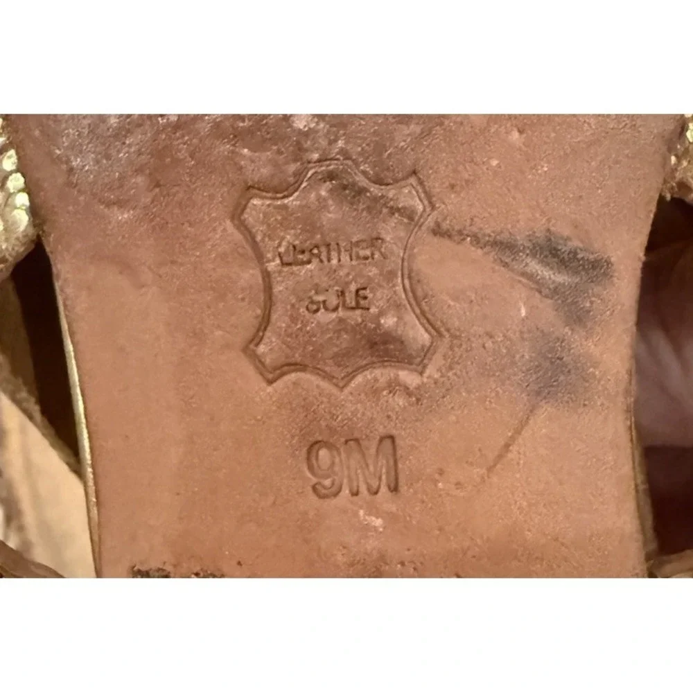 Tory Burch Bernadette 9M metallic Gold leather Mary Jane pointed-toe flats 358$ - Picture 14 of 14